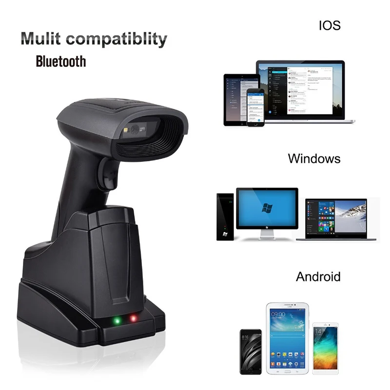 

ISSYZONEPOS Bluetooth Scanner Handheld Automatic Bar Code Scanner with CMOS sensor 300scans/s Scanning Speed CCD LED