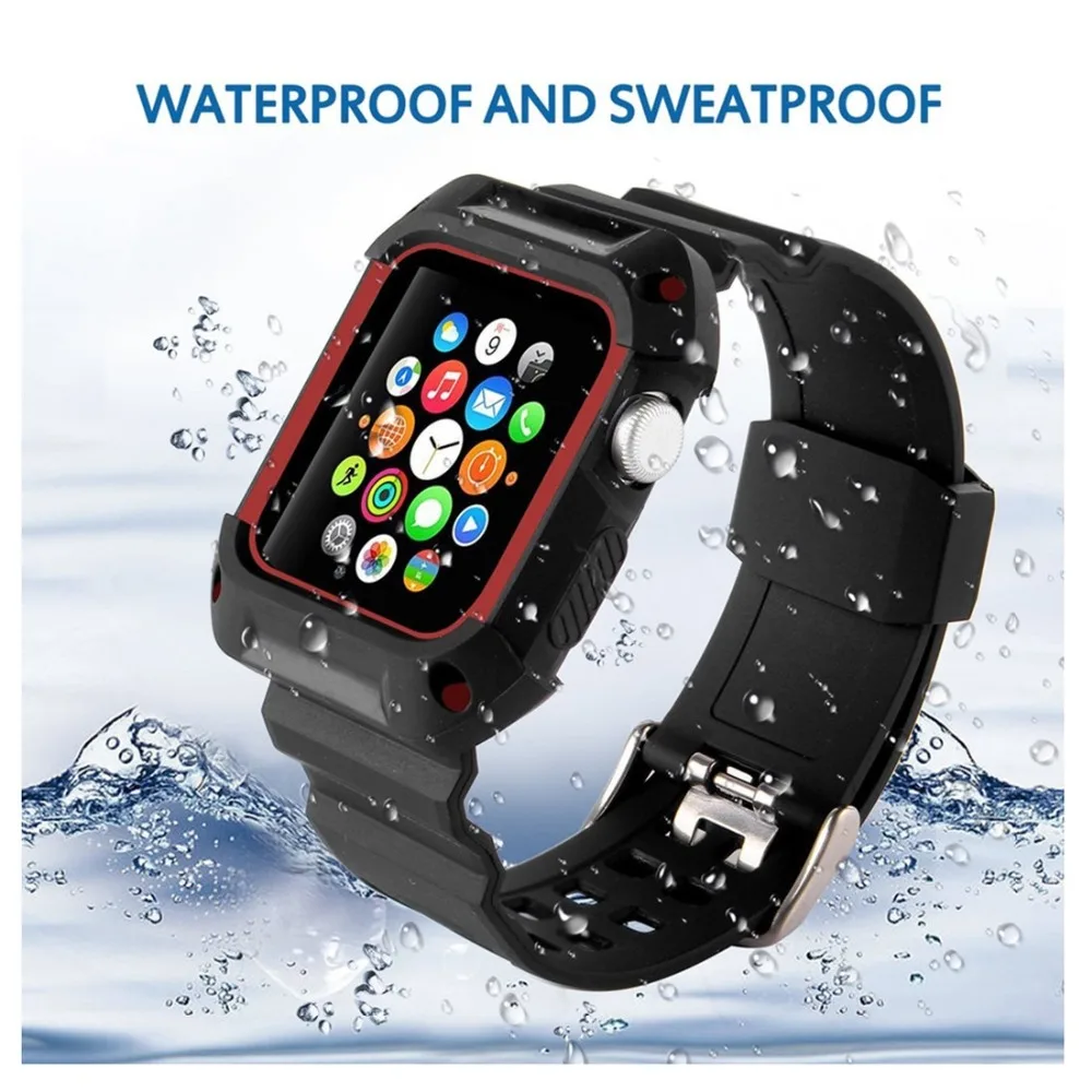 CRESTED Sport strap For apple watch band apple watch 4 3 case iwatch band 42mm/38mm 44mm 40mm correa pulseira Protective cover CRESTED Sport strap For apple watch band apple watch 4 3 case iwatch band 42mm/38mm 44mm 40mm correa pulseira Protective cover