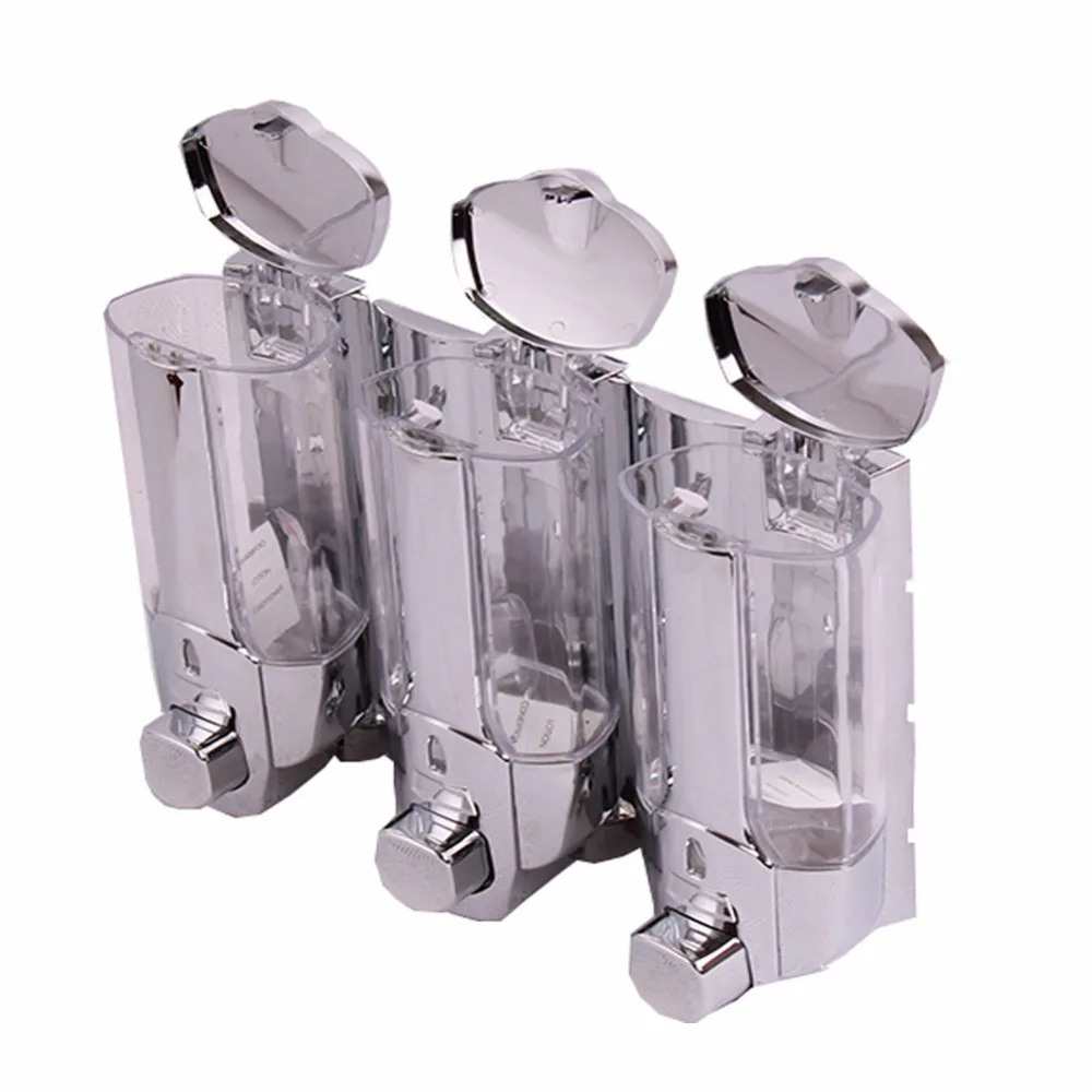 

NEW 3 Chamber Dispenser Pump Caddy Chamber Liquid Soap Shampoo Conditioner
