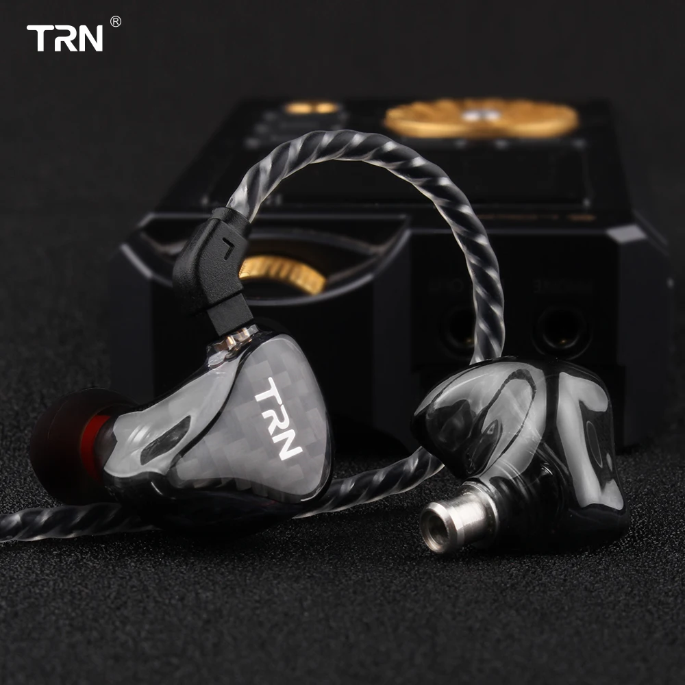 TRN H2 наушники в ухо, динамический привод, монитор, спортивные наушники для бега, бас, Hi-Fi гарнитура, IEM, съемный, 2-контактный, Заказные наушники