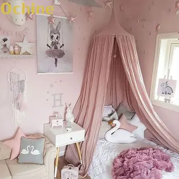 

OCHINE Hanging Kid Bedding Round Dome Bed Decoration Canopy Bedcover Mosquito Net Curtain Home Bed Crib Tent Hung Dome 19
