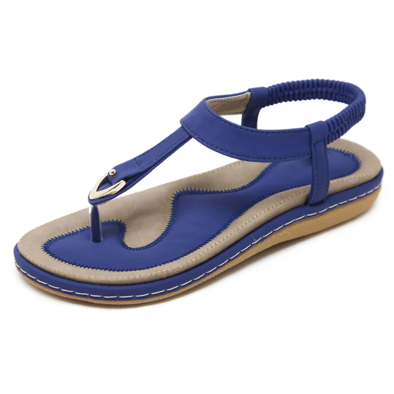 

2018 Summer Shoes Leather Woman Sandals Bohemia Non-Slip Soft Bottom Flat Women Flip Flops Sandals Plus Size