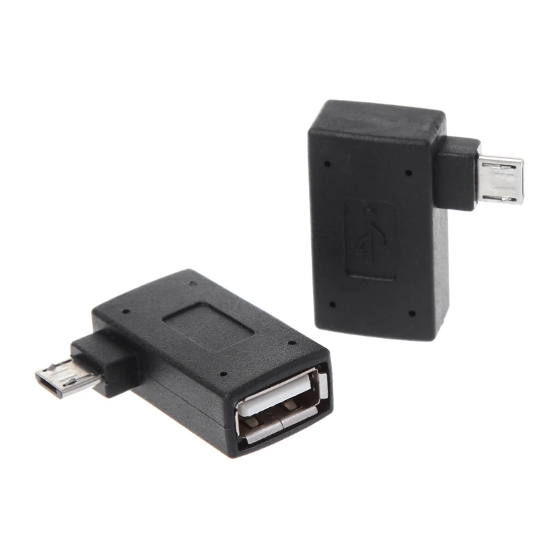 Левый/правый угловой Micro USB 2,0 для OTG разъем адаптера для мобильного телефона планшета