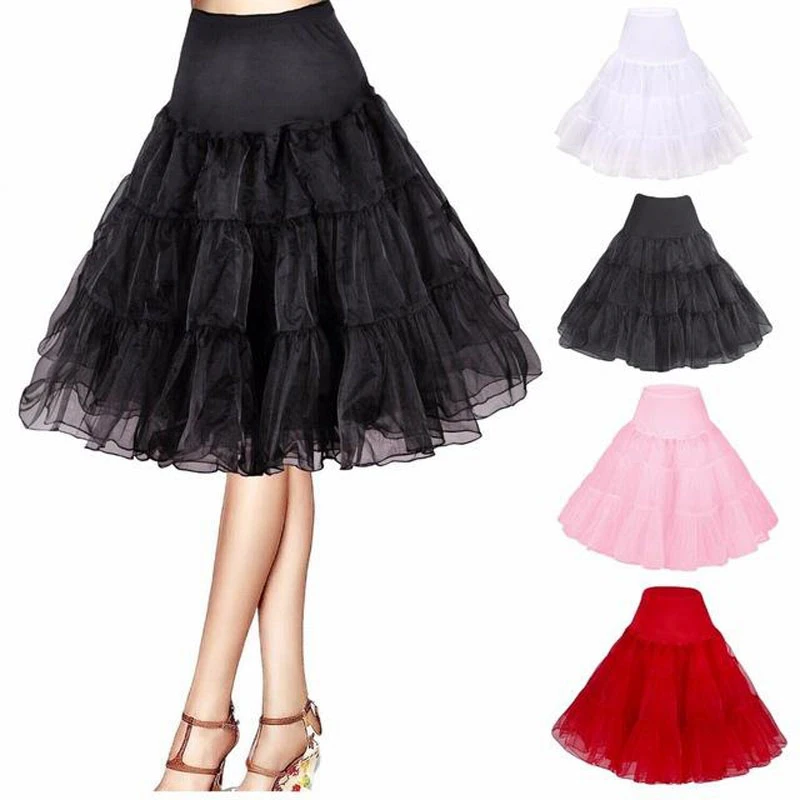 LAMYA Short Vintage Wedding Bridal Petticoat for Wedding Dress Underskirt Rockabilly Tutu Organza Halloween Petticoat Crinoline