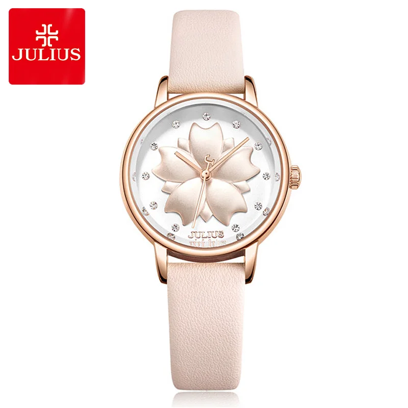 

Julius Women's Watch Japan Quartz Fashion Hours Auto Date Casual Strap Wristwatch dial Clock Round Face Gift JA-1000 ---