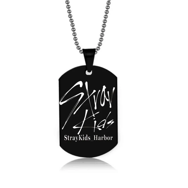 

New Stray Kids Pendant Necklace Stray Kids Member Name Necklace Kpop Harajuku Character Choker Necklaces Stainless Steel Jewelry