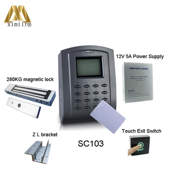 

Access Control System Kit SC103 With IC Card,Power Supply,EM Lock,Bracket,Touch Exit Button Smart Door Access Control System