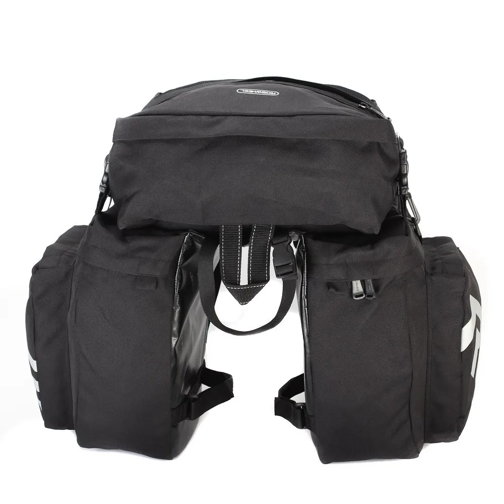 ROSWHEEL велосипедная сумка для переноски, многофункциональная дорожная велосипедная сумка для багажа, сумка для заднего сиденья, сумка для багажника с водонепроницаемым дождевиком