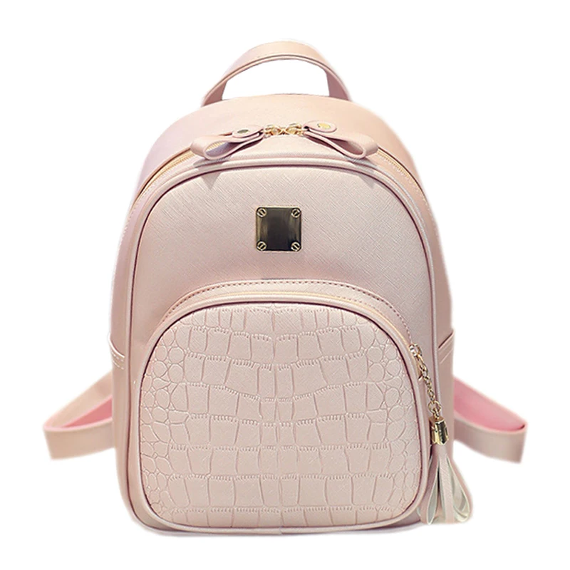 Alligator Pattern Girl School Bags For Teenagers Women Small Backpack Black Leather Women s Backpacks Fashion