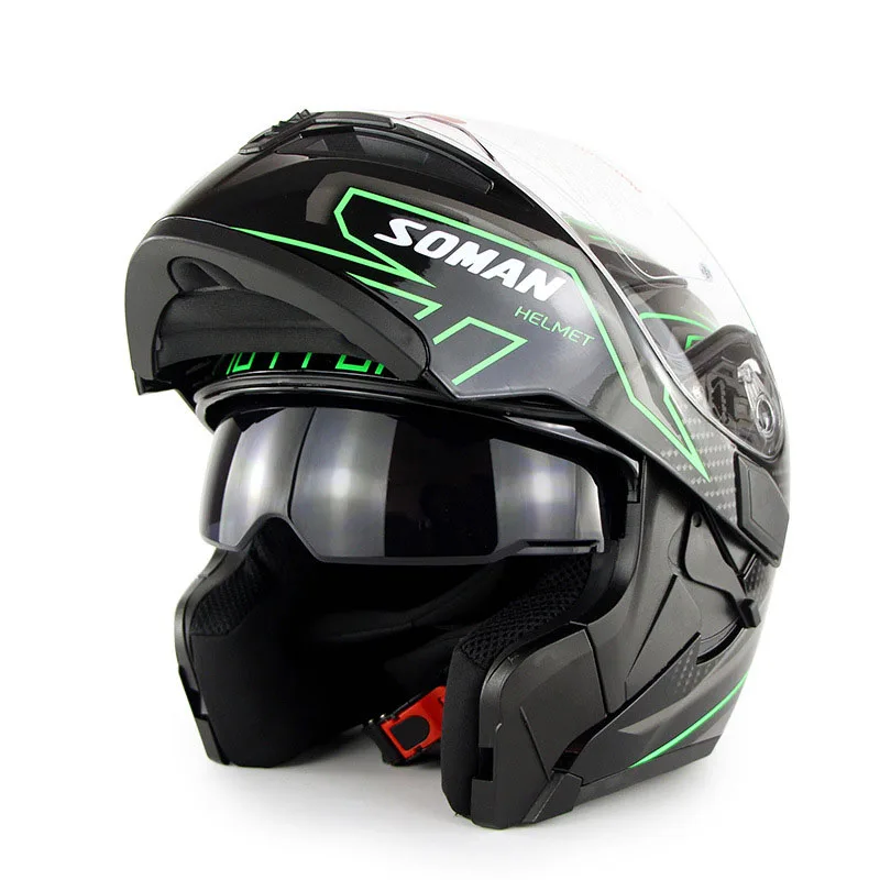 

Double Lens Flip up Moto Helmet Motorcycle Full Face Retro Scooter Helmets Motorbike Riding Racing Helmet Men's Motocross Helmet