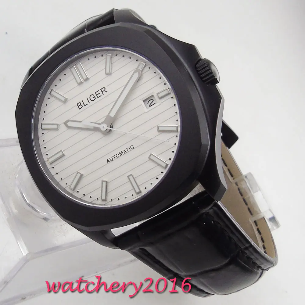 

Bliger Casual Military Top Brand Luxury Watch PVD Sapphire Glass Wristwatch Date White Dial Men's Clock Relogio Masculino