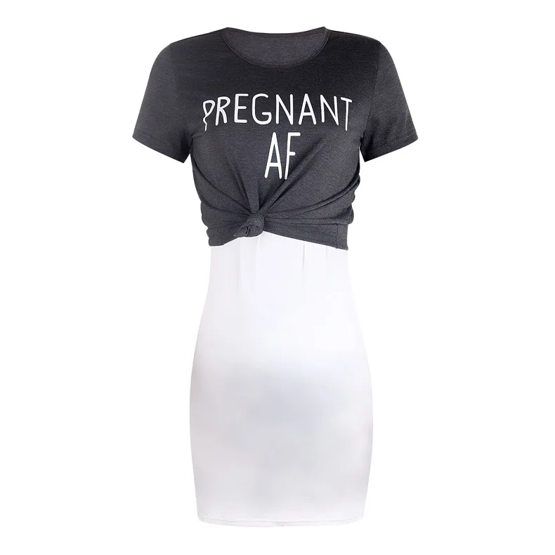 Комплект из 2 предметов платья для беременных из двух предметов футболка с короткими рукавами слинг Беременность платье Одежда для беременных Для женщин