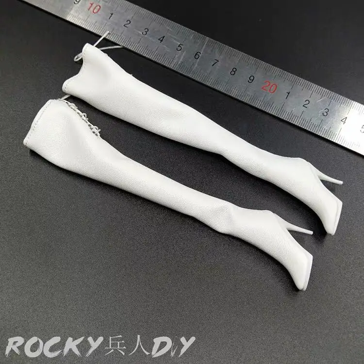 

1/6 Scale whit Long Lace-up boots TFTOYS 1/6 TF03 Shoes Model solid inside Super high heel Super high heel For female body