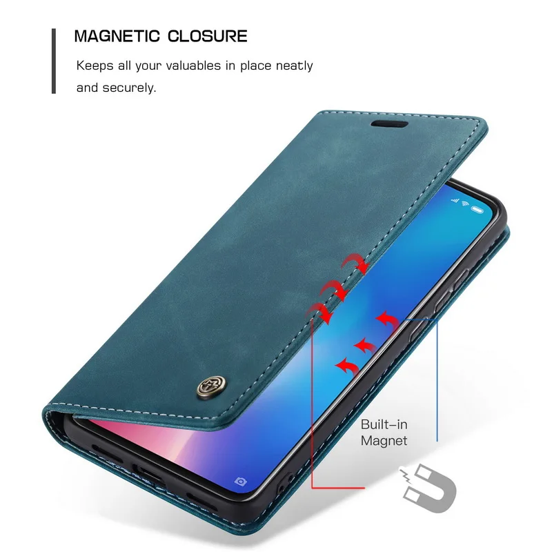 Magnetic Leather Flip Wallet Case For OnePlus 7 Pro Case For One Plus 7 Pro Card Holder Full Cover For Xiaomi Mi 9 9T K20 Fundas