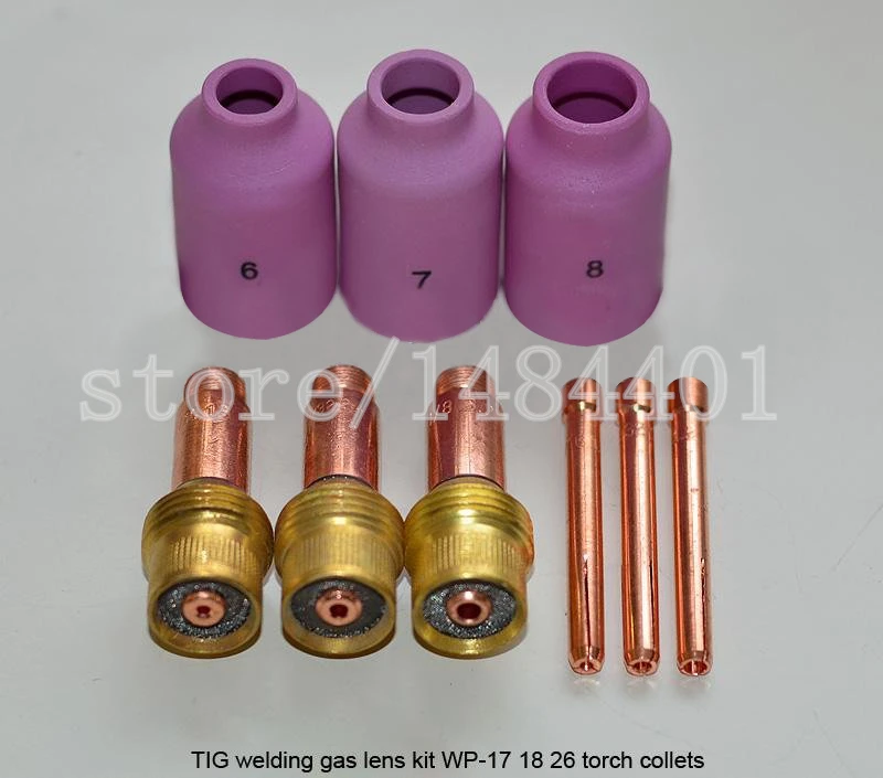 TIG Gas Lens KIT and Collets Alumina Nozzle Fit gas lens welding TIG
