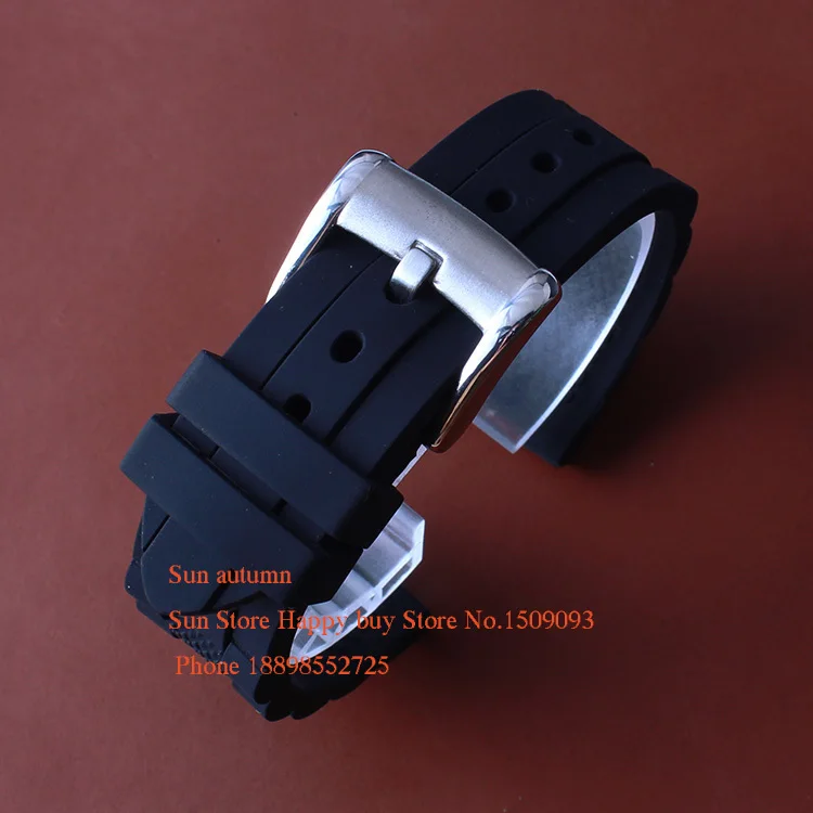 

20MM 23mm Men/Women Rubber Watchbands,Waterproof Silicone,Solide Steel Silver Deployment Clasp,Watch Band Strap Free Shipping