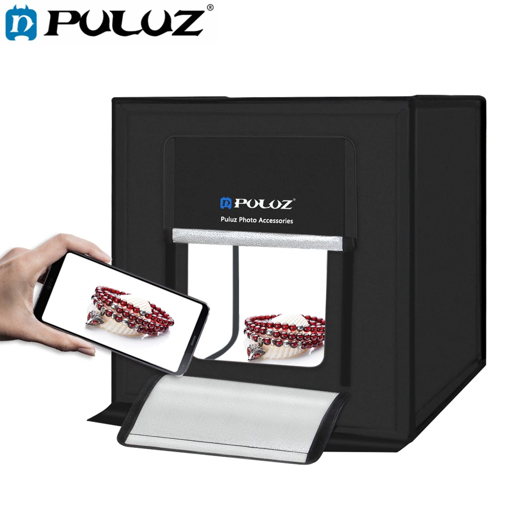 

Camera Photo Studio Light Room 24" Photography Lighting Tent Kit Mini Backdrop Box Accessories Softbox with LED Light