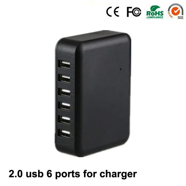 USB 2,0 выход 5V 1A 2A Вход AC 100-240V 6 портов USB зарядное устройство с сертификацией CE/ROHS/ERP быстрое зарядное устройство для Iphone