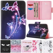 Cute Cartoon Dream Butterfly Flower Cat Bear Stand Leather Fundas Case For Samsung Galaxy Tab 3 Lite 7.0