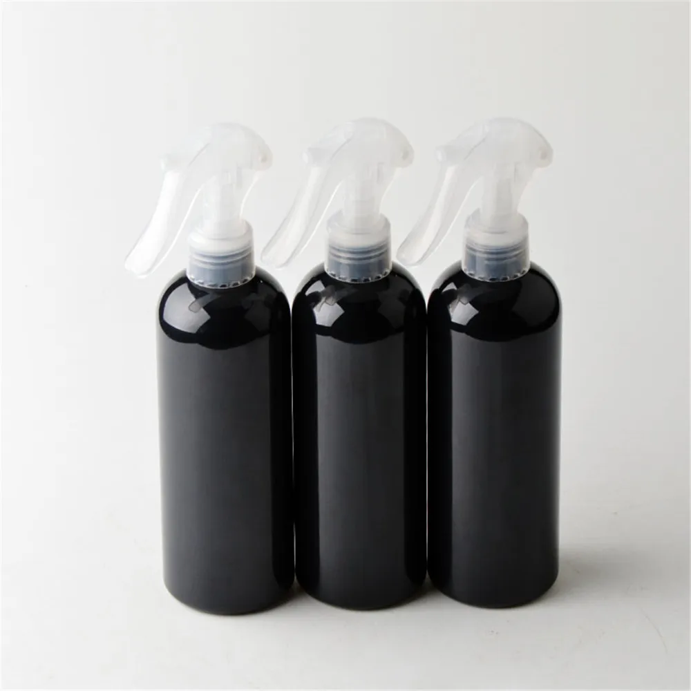 6ps lot 300ml Travel Shower Black Plastic Spray Bottles With Ergonomic Trigger Sprayer Refillable Bottle Support 4