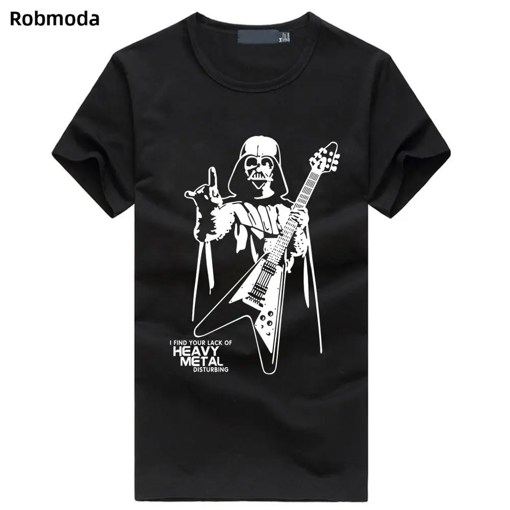 

Men Slim fit t-shirts Darth Vader Heavy Metal print Designer Funny T Shirts Short Sleeve Tee Creative fashion Star War Print
