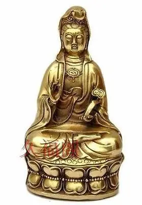 

China of art collection brass carving Goddess of mercy statue