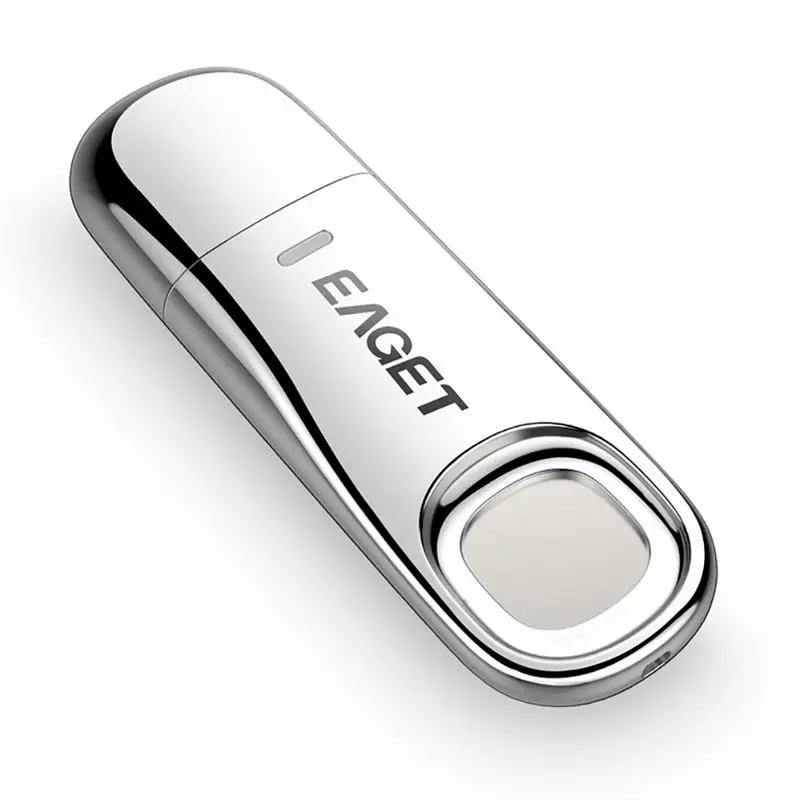 

EAGET Metal Silver Fingerprint Encryption U Disk 32g 64g Data Security Protection USB Flash Disk For Business Office