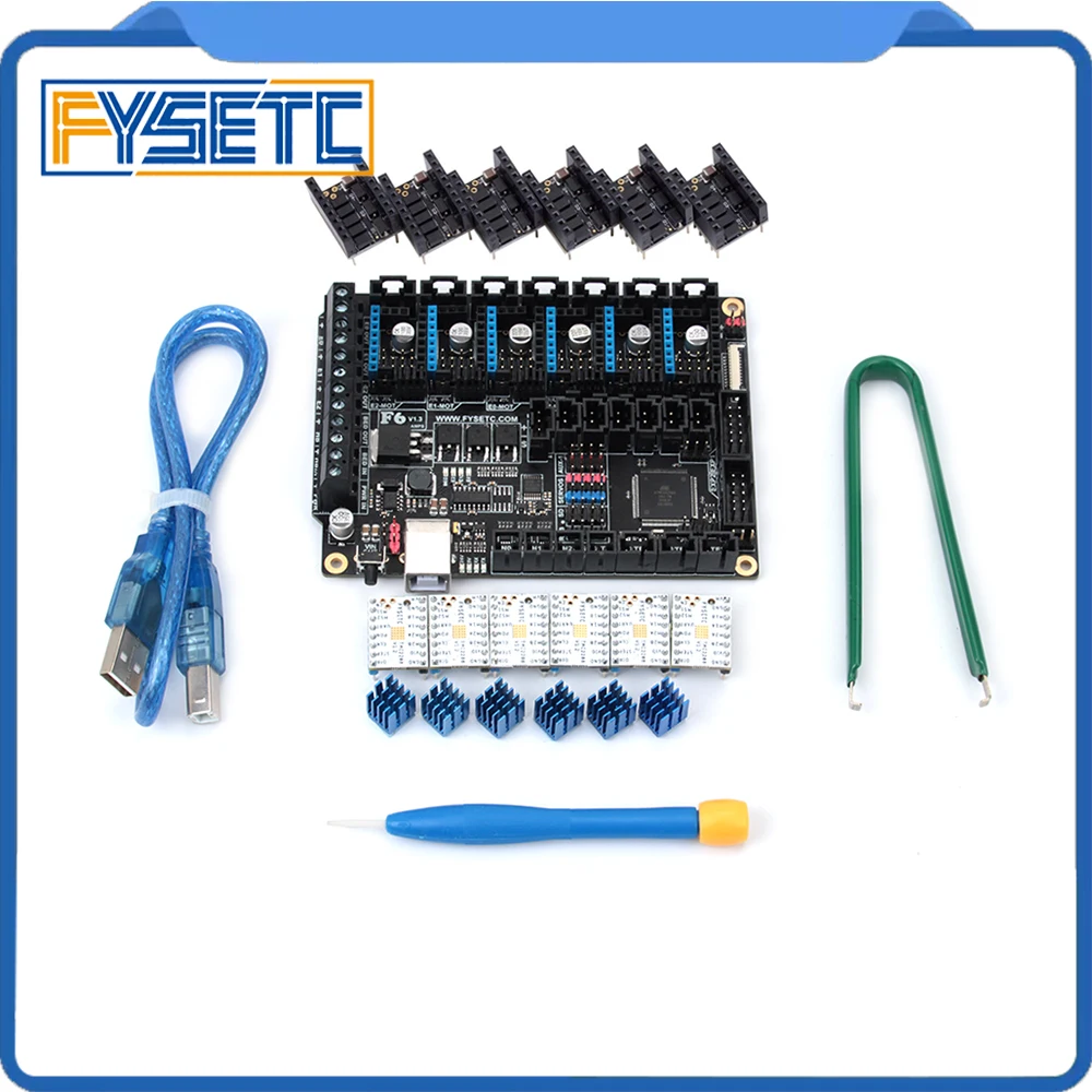 Плата все в одном FYSETC F6 V1.3 системная плата для электроники + 6 шт. TMC2208 V1.2 защита