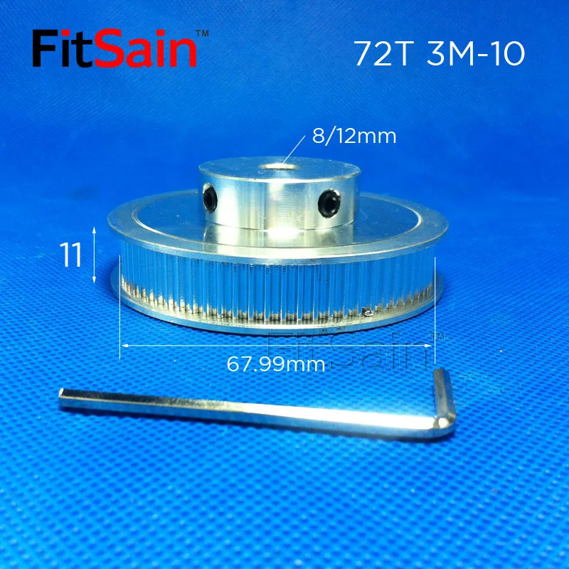 FitSain-3M шкив синхронного колеса 12 T: 72T 1:6 замедление зубчатого ремня полоса пропускания 10 отверстий 5/6/8/10/12 мм