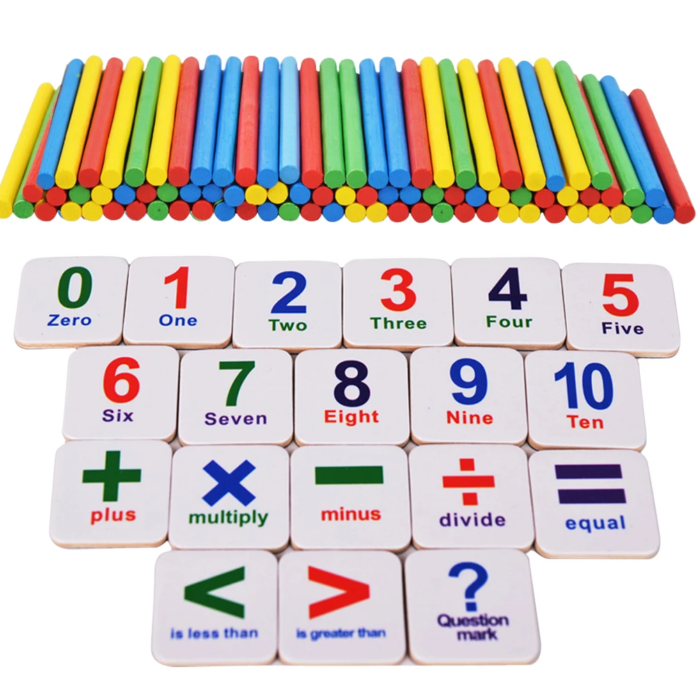 Цветной номер Щупы для мангала детские деревянные для счета математические игрушки магнит пособия по математике раннего обучения
