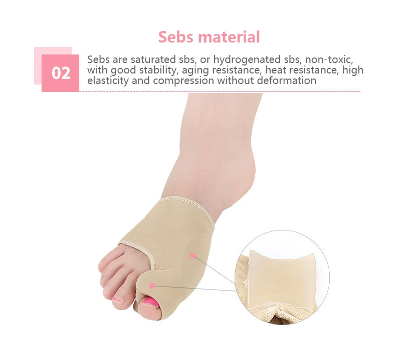 Toe Corrector Foot Care Bunion Corrector Hallux Valgus Gel Pads Stretch Silicone Foot Protector Nylon Toe Separator Orthopedic