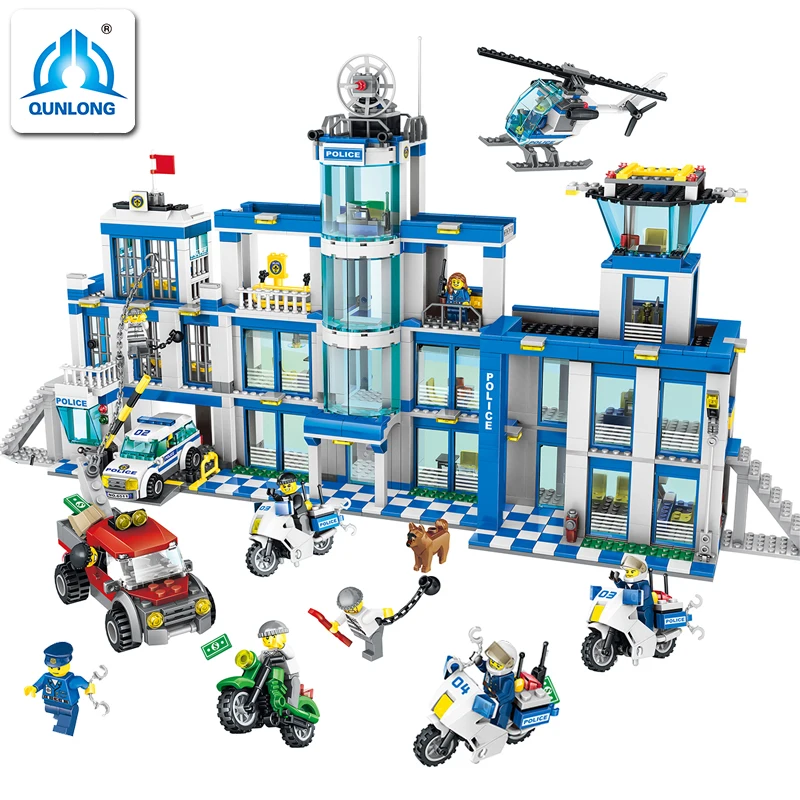

0200 QUNLONG building blocks 1397pcs Police Series Police Station Sets MY WORLD good design children kids toys