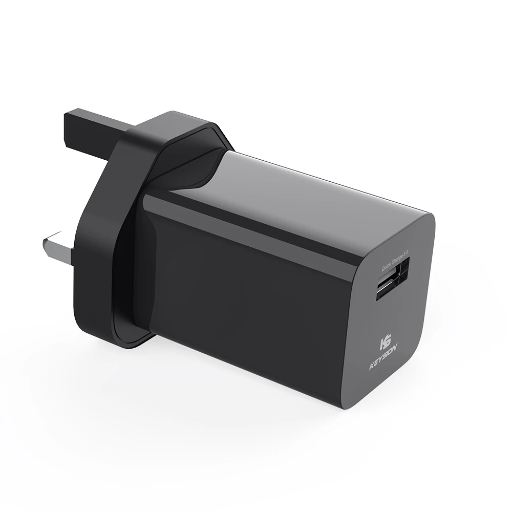 KEYSION 24 Вт Быстрая зарядка 3,0 USB зарядное устройство для samsung Xiaomi huawei Быстрая зарядка QC 3,0 зарядное устройство для мобильного телефона для iphone - Тип штекера: Black UK Plug
