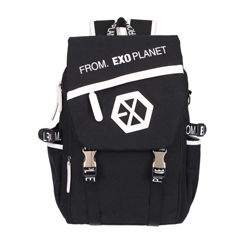 Kpop EXO Canvas font b Backpack b font Sacks font b Women b font Men Student