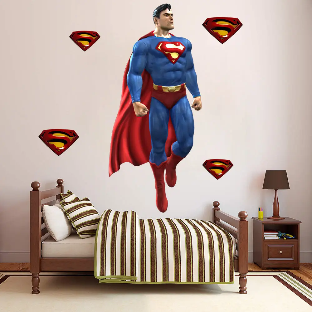 SUPERMAN WALL STICKER Decor Decal Vinyl Room Art Comics Decals 3D