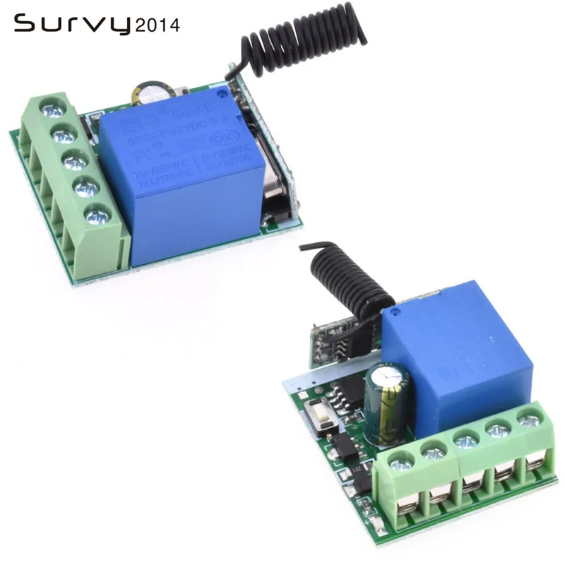 

315/433HZ 10A 1 Channel Receiver Wireless Relay RF Remote Control DC12V DIY Integrated Circuits Switch Module