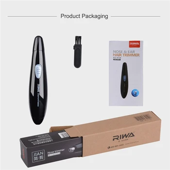 

Sideburns Eyebrow Nose Ear Trimmer High End Mens Rechargeable Hair Removal waterproof Stainless Steel Blade Black 110-240V S34