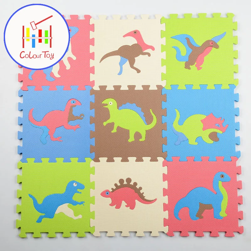 9pcs Baby Puzzle Play Mats 30x30 Nontoxic Eva Foam Dinosaur Series
