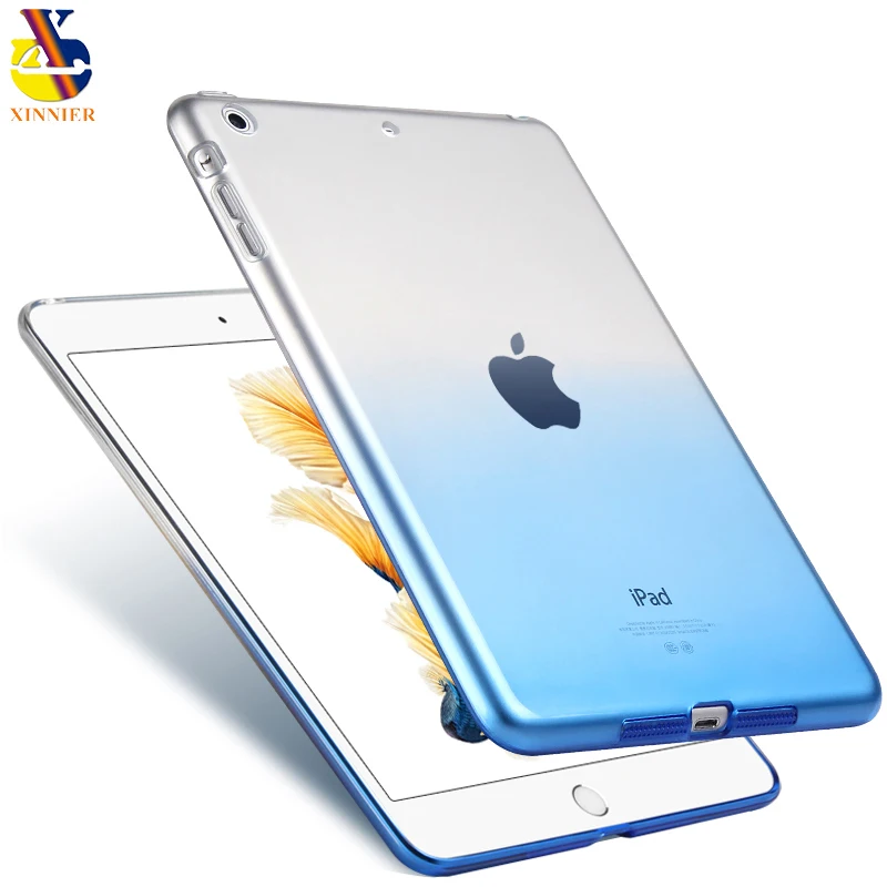 

For iPad 2018 9.7 2017 Case Cover Silicone Soft A1822 A1893 xinnier Gradient Clear Case Slim Shell Cover For iPad 2018 9.7 inch