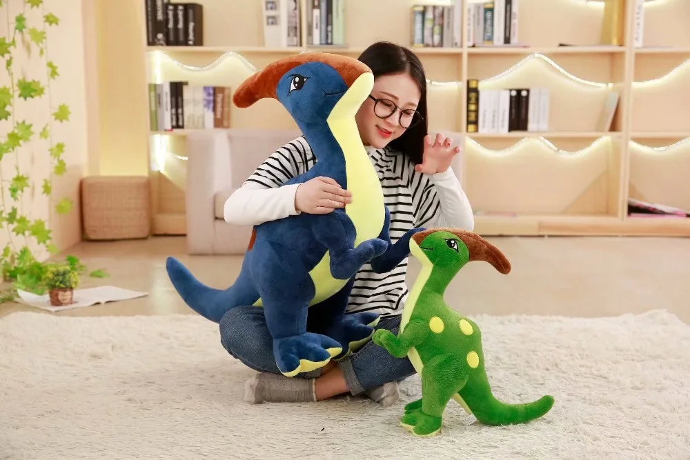 Paractenosaurus динозавр, игрушка кукла зеленый/синий постоянного динозавров Дино плюшевые игрушки для мальчиков Детский подарок на Рождество, 55/75/95 см