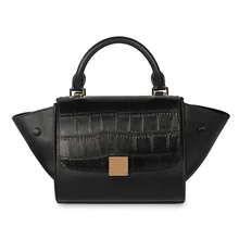 New Fashion Women Brand Designer Inspire Shoulder Bags Trapeze Big Ears Smiley Swing Tricolor Lock Celebrity Handbag BH416