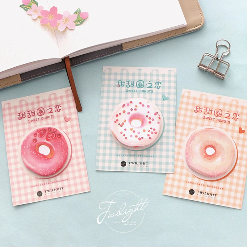 

Delicious food Donuts Paste memo pad planner sticky note paper sticker kawaii stationery pepalaria office school supplies