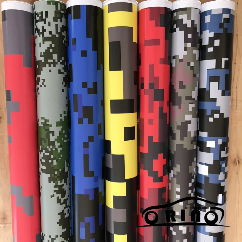 

HOT Digital Printed Camo Vinyl Film Wrapping Motorcycle Scooter Car Sticker Wrap Car Styling Foil Pixels Camouflage Film Wraps