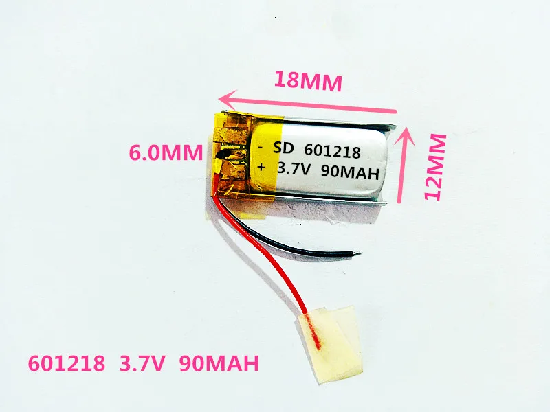 601218 3 7 V 90MAH Длина 18 Ширина 12 толстый 6/ Bluetooth гарнитура игрушки MP4 литий полимерный
