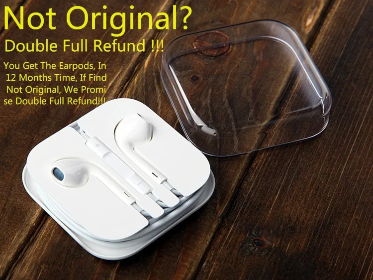  100% Guaranteed Original Earpods Genuine  Earphones With Mic And Control For Mobile Phone 5 5S 5C 6 6Plus 6S 6S Plus In Stock 