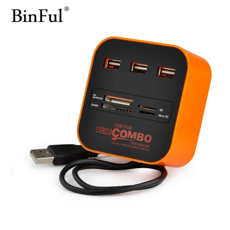 USB разветвитель BinFul 3 порта с кардридером высокая скорость 2 0|high speed usb hub|hub usbusb hub |