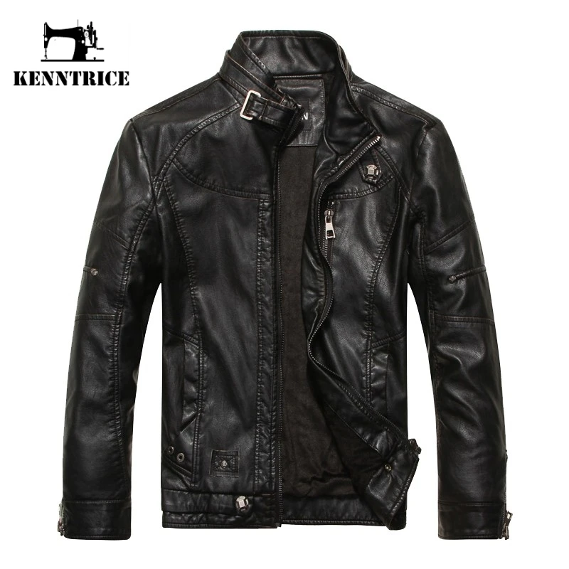 

Kenntrice Autumn Winter Brand Leather Jackets Men Jaqueta Couro Masculino Bomber Leather Jacket Sheepskin Coat Motorcycle Jacket