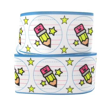 

David accessories 1.5'' 38mm grosgrain ribbon back to school pencil,crayon 50 yards,DIY handmade materials,50Yc2551