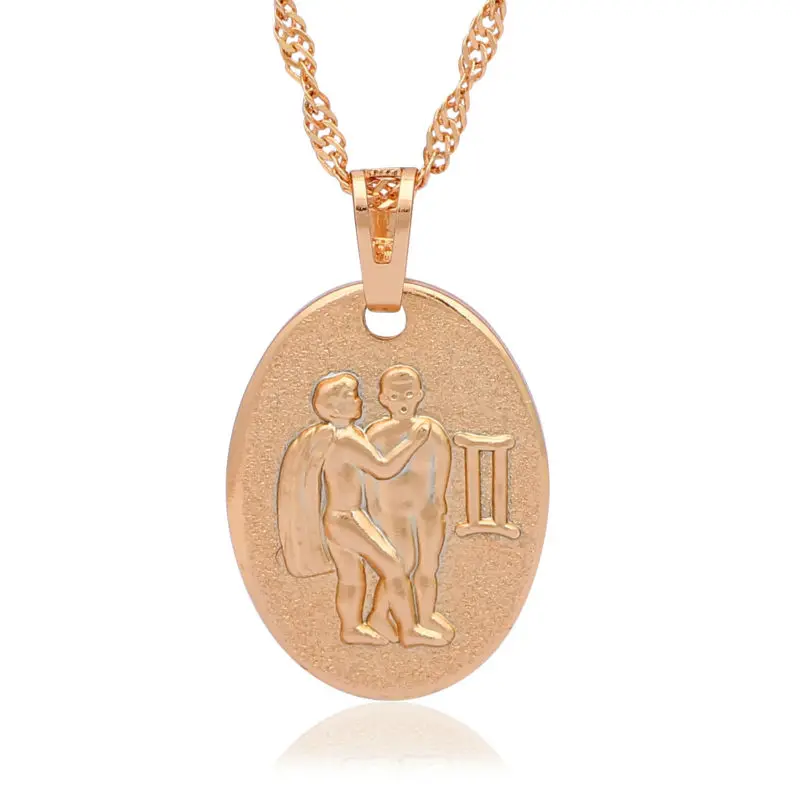 

Gemini Design 2016 Hot Sell Necklaces & Pendants 12 Constellation gold tone Wholesale Fashion Jewelry LN536A