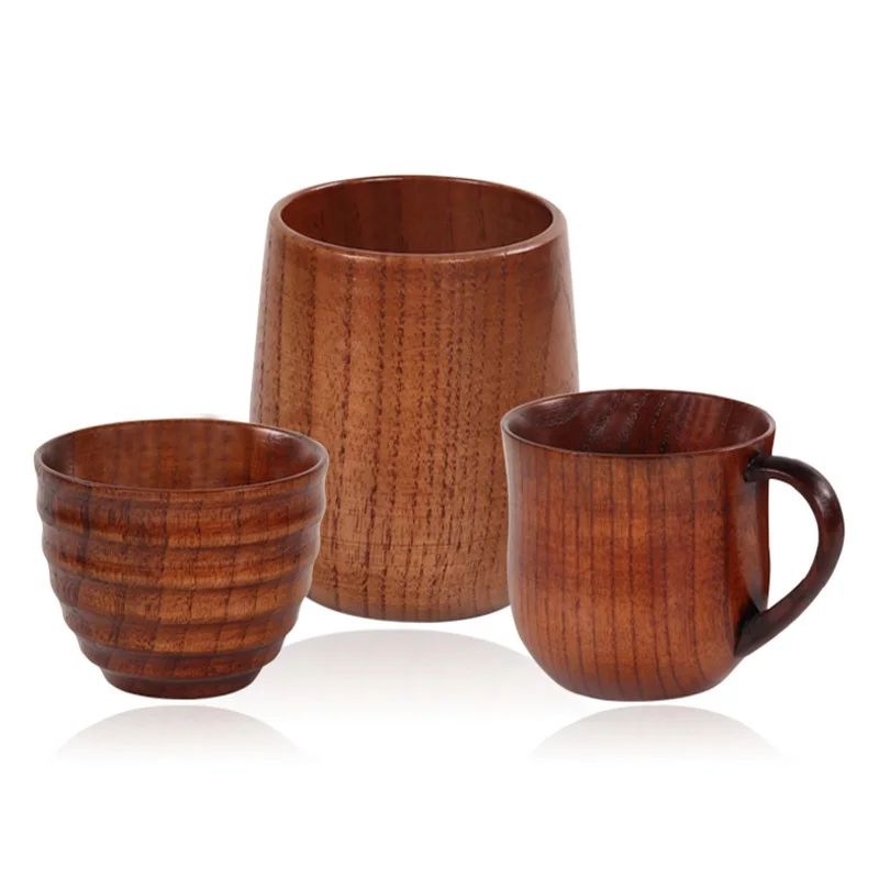 Wooden Mug Large Simple Country Wind Tea Cup Boy Summer Natural Jujube Wood Retro Creative Home 1PCS | Дом и сад